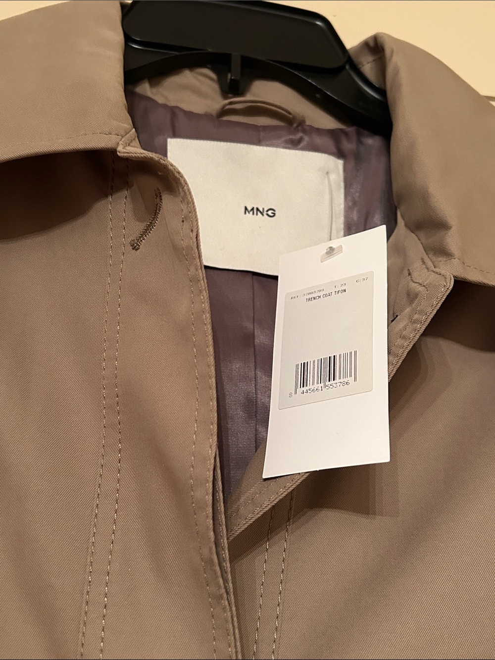 Mango Neutral Taupe Long Trench Coat - Picture 6 of 6